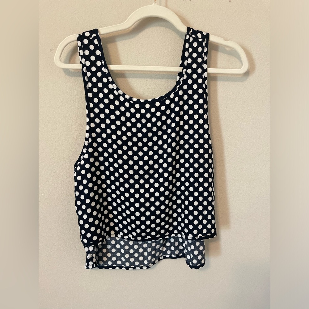 SOLD    NWT Navy/white hi low tank blouse